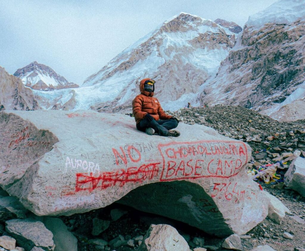 Everest base camp in winter