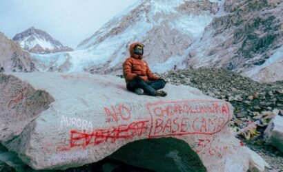 Everest base camp in winter