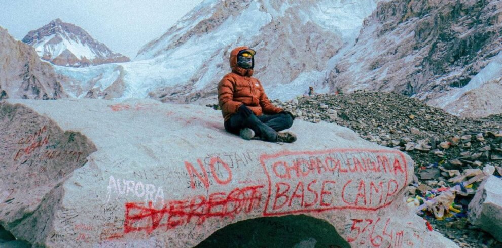 Everest base camp in winter